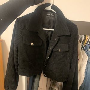 Corduroy black cropped jacket